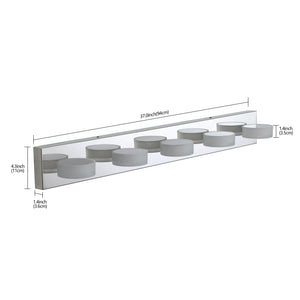 English Elm 37" Modern 5-Light Led Vanity Sconce - Chrome Finish, Dimmable Acrylic Shades For Bright Bathroom Glow W2312P374891