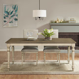 Fiona Farmhouse Dining Set - Classic Design with Upholstered Chairs & Turned Wood Legs for Elegance