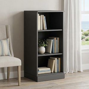 36 Inch Solid Wood Bookcase with Three Adjustable Shelves for Home Office or Library
