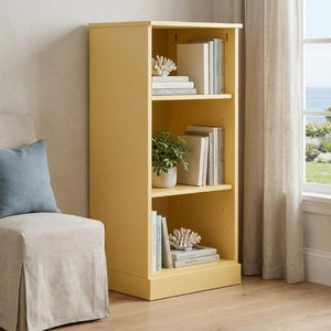 36 Inch Solid Wood Bookcase with Three Adjustable Shelves for Home Office or Library