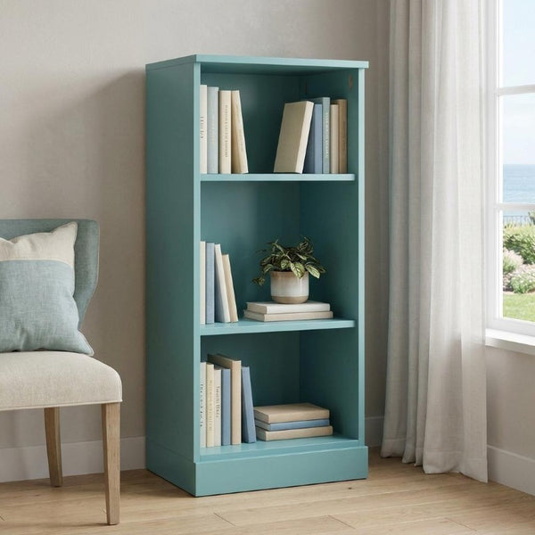36 Inch Solid Wood Adjustable Three Tier Bookcase for Home Office Library or Living Room