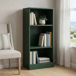 36 Inch Solid Wood Bookcase with Three Adjustable Shelves for Home Office or Library