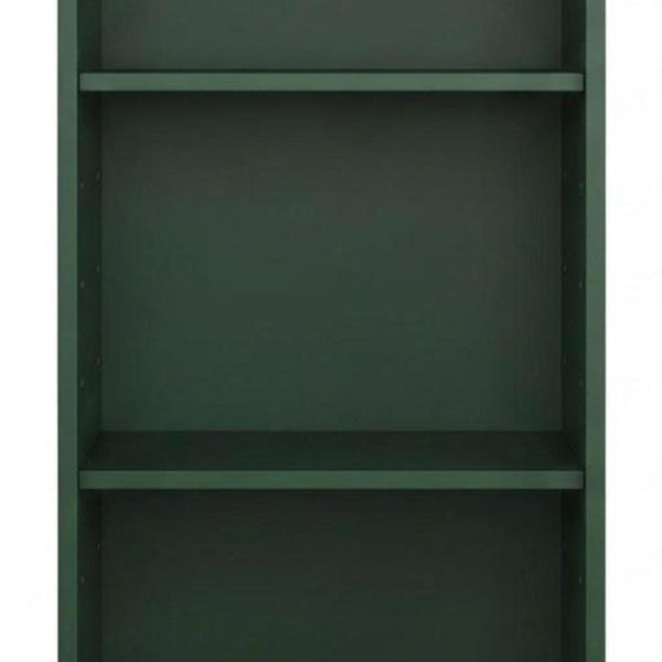 36 Inch Solid Wood Bookcase with Three Adjustable Shelves for Home Office or Library