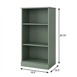 36 Inch Solid Wood Bookcase with Three Adjustable Shelves for Home Office or Library
