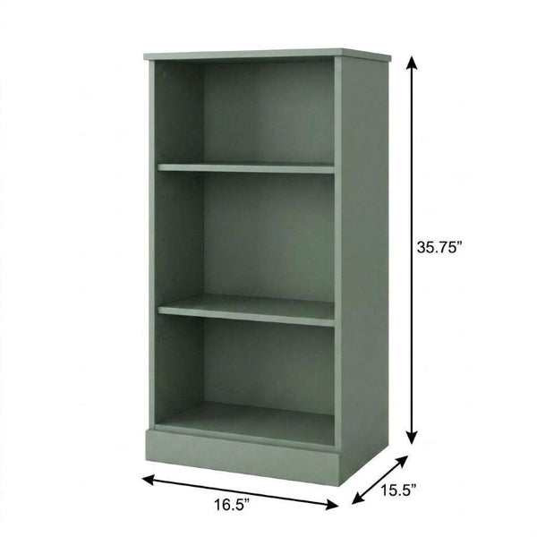 36 Inch Solid Wood Bookcase with Three Adjustable Shelves for Home Office or Library