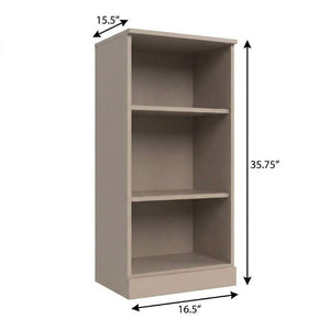 36 Inch Solid Wood Bookcase with Three Adjustable Shelves for Home Office or Library