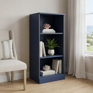 36 Inch Solid Wood Bookcase with Three Adjustable Shelves for Home Office or Library
