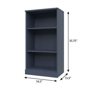 36 Inch Solid Wood Three Shelf Adjustable Bookcase for Home Library and Living Room Display