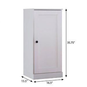 36 Inch Solid Wood Three Shelf Bookcase with Cabinet Door for Living Room Storage