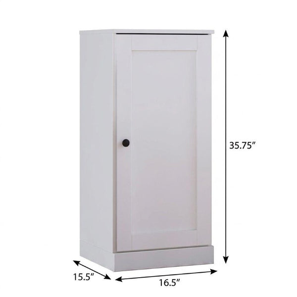 36 Inch Solid Wood Three Shelf Bookcase with Cabinet Door for Living Room Storage