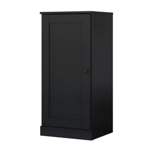 36 Inch Solid Wood Adjustable Bookcase with Three Tiers Storage Cabinet and Door