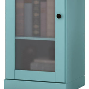 36 Inch Solid Wood Three Tier Adjustable Bookcase with Storage Cabinet Door