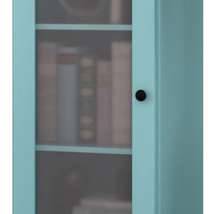 36 Inch Solid Wood Three Tier Adjustable Bookcase with Storage Cabinet Door
