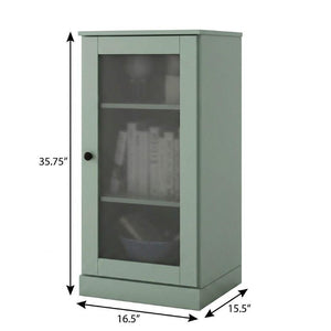 36 Inch Solid Wood Three Shelf Bookcase with Cabinet Door for Home Library Storage