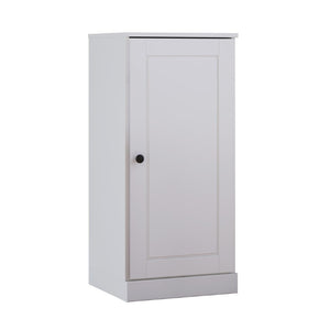 36 Inch White Solid Wood Three Shelf Bookcase with Cabinet Door for Home Office