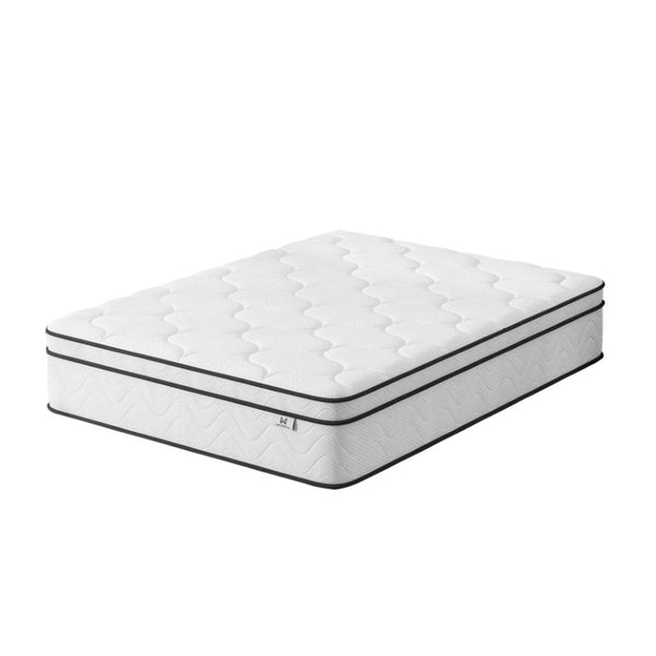 HomeRoots 10 Inch Queen Chevron Hybrid Mattress Gel Infused Foam for Cool Restful Sleep 751386