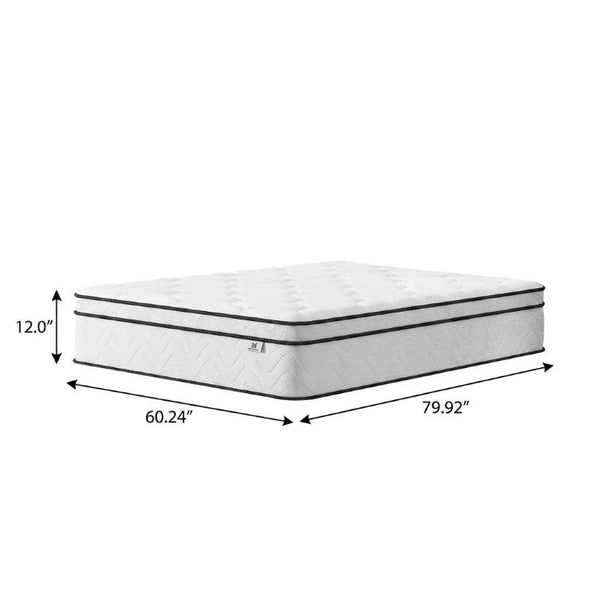 12 Inch Queen Chevron Gel Infused Hybrid Mattress for Restful Medium Firmness Sleep