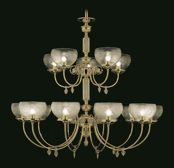 Framburg 15-light Exquisite Polished Brass Chancery Foyer Chandelier - Handcrafted Victorian Gas Light Elegance Polished Brass Metal 7515 Pb