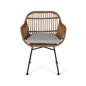 English Elm Rodney Polyethylene Rattan Accent Chair Set Woven Over Steel Frame for Modern Living 65036.00LBRN