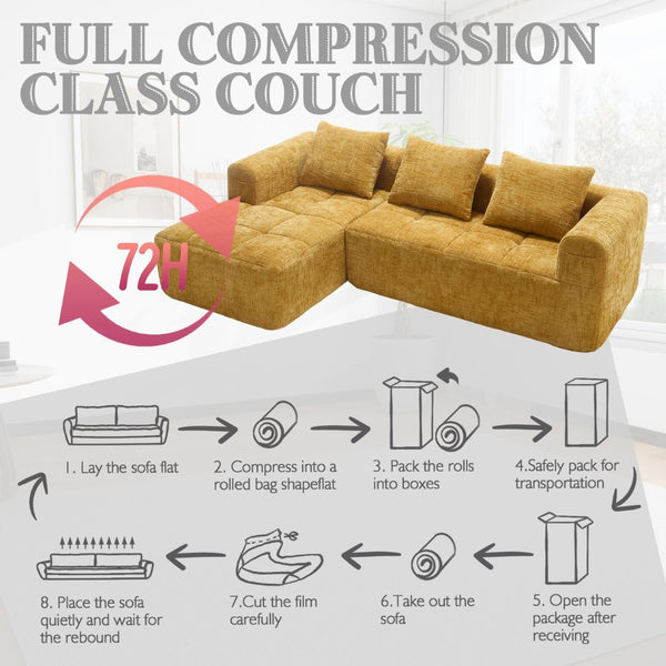 English Elm United Modern Chenille 98.42-Inch Modular L-Shaped Sectional Sofa With Chaise & Side Pockets W1568S00147-GIGA