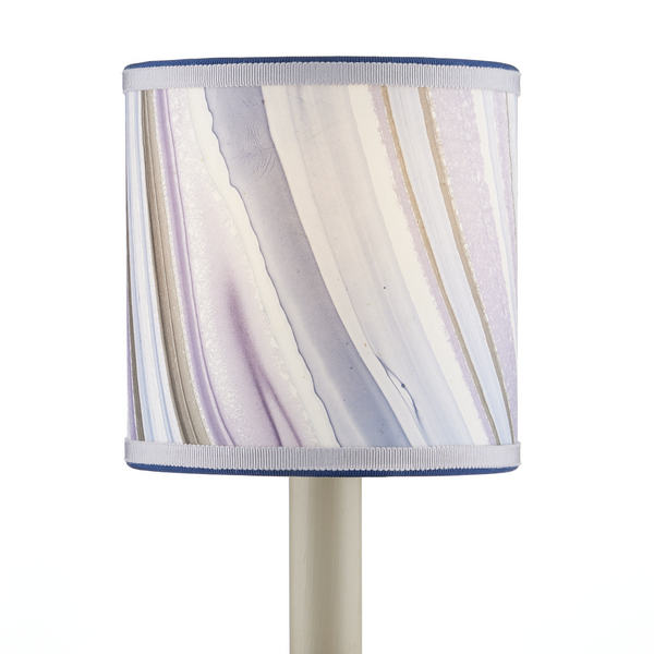 Marble Lavender Agate Drum Chandelier Shade – Artisan-Made, Unique Patterns for Chic Decor