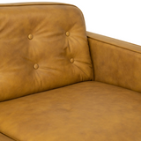 Ashcroft Furniture Mid-Century Braxton Tan Leather Sofa: High-Quality Craftsmanship, Genuine Leather, Easy Maintenance | 33.50 x 88.00 x 30.00