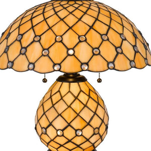 18 Inch Tiffany Style Stained Glass Dome Floor Lamp Dual Bulb Art Nouveau Accent