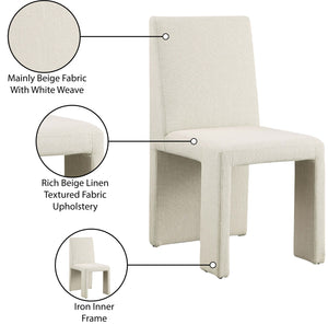Benson Beige Linen Textured Fabric Dining Chair 751Beige-C Meridian Furniture