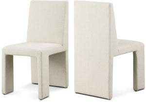 Benson Beige Linen Textured Fabric Dining Chair 751Beige-C Meridian Furniture