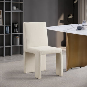 Benson Beige Linen Textured Fabric Dining Chair 751Beige-C Meridian Furniture