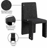 Benson Black Linen Textured Fabric Dining Chair 751Black-C Meridian Furniture