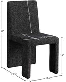 Benson Black Linen Textured Fabric Dining Chair 751Black-C Meridian Furniture