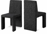 Benson Black Linen Textured Fabric Dining Chair 751Black-C Meridian Furniture