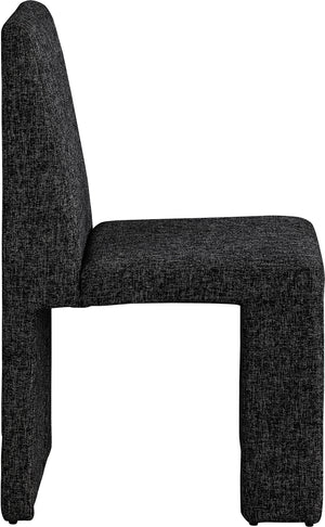 Benson Black Linen Textured Fabric Dining Chair 751Black-C Meridian Furniture