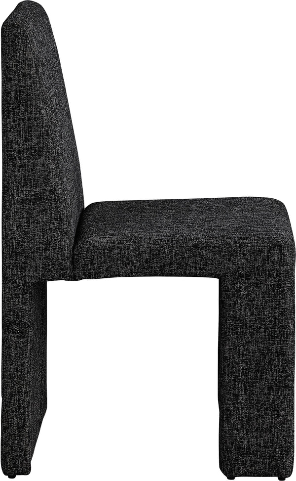 Benson Black Linen Textured Fabric Dining Chair 751Black-C Meridian Furniture