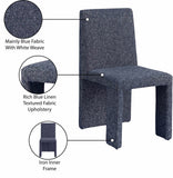 Benson Blue Linen Textured Fabric Dining Chair 751Blue-C Meridian Furniture