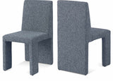 Benson Blue Linen Textured Fabric Dining Chair 751Blue-C Meridian Furniture