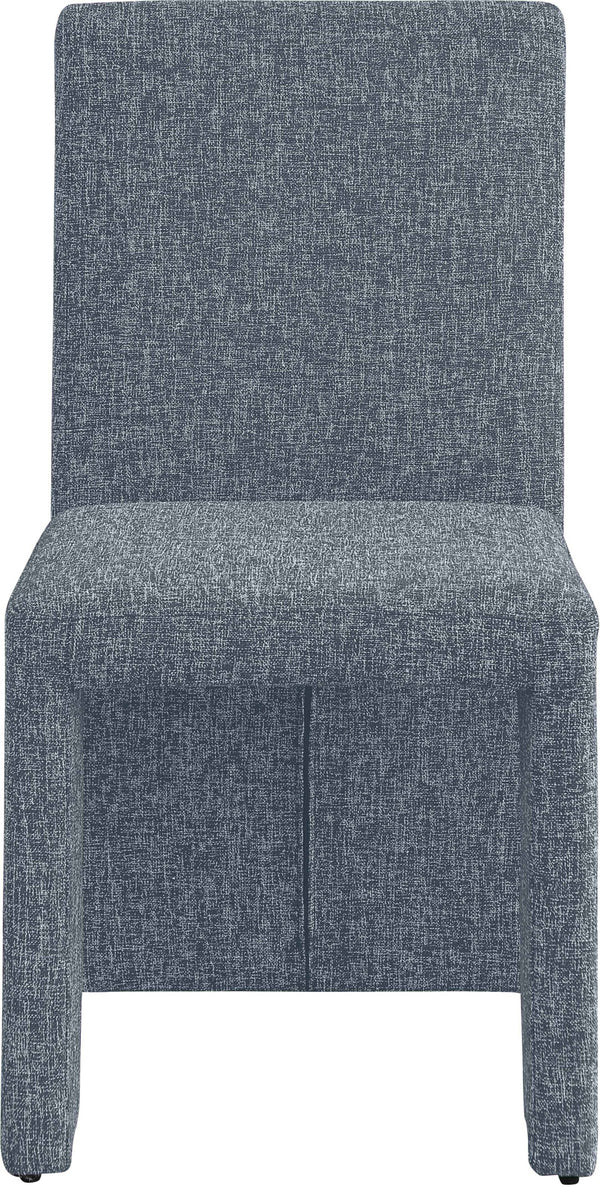 Benson Blue Linen Textured Fabric Dining Chair 751Blue-C Meridian Furniture