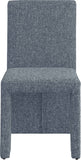 Benson Blue Linen Textured Fabric Dining Chair 751Blue-C Meridian Furniture