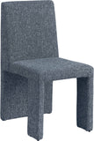 Benson Blue Linen Textured Fabric Dining Chair 751Blue-C Meridian Furniture