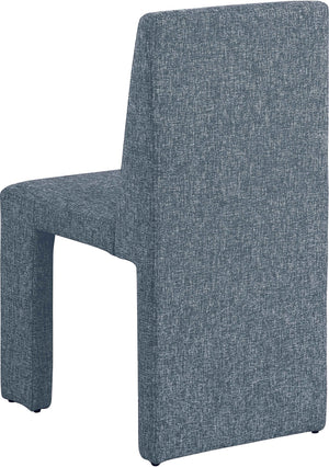 Benson Blue Linen Textured Fabric Dining Chair 751Blue-C Meridian Furniture