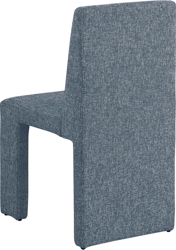 Benson Blue Linen Textured Fabric Dining Chair 751Blue-C Meridian Furniture