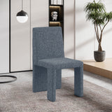 Benson Blue Linen Textured Fabric Dining Chair 751Blue-C Meridian Furniture