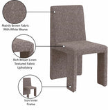 Benson Brown Linen Textured Fabric Dining Chair 751Brown-C Meridian Furniture