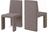 Benson Brown Linen Textured Fabric Dining Chair 751Brown-C Meridian Furniture