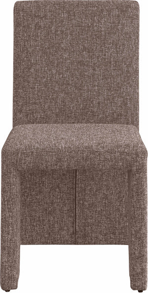 Benson Brown Linen Textured Fabric Dining Chair 751Brown-C Meridian Furniture
