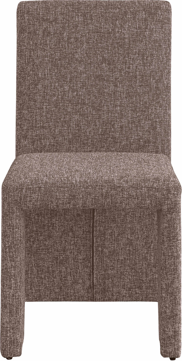 Benson Brown Linen Textured Fabric Dining Chair 751Brown-C Meridian Furniture