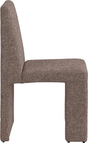 Benson Brown Linen Textured Fabric Dining Chair 751Brown-C Meridian Furniture