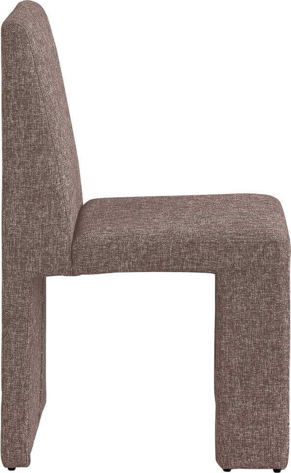 Benson Brown Linen Textured Fabric Dining Chair 751Brown-C Meridian Furniture