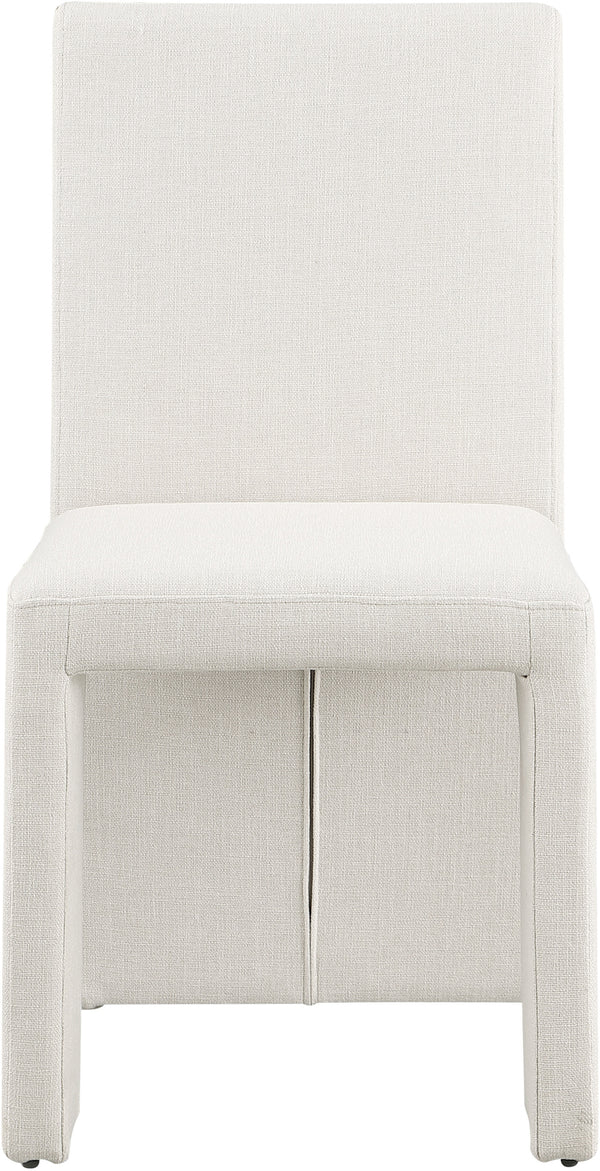 Benson Cream Linen Textured Fabric Dining Chair 751Cream-C Meridian Furniture